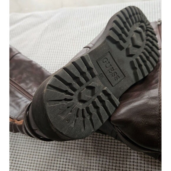 Guess Boots Women's Hailee Tall Riding Brown Knee-High Block Heels Size 8M - Picture 7 of 8